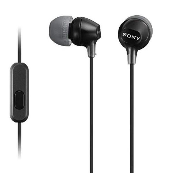 Sony MDR-EX15AP EX Wired In-Ear Stereo Headphones with Mic, Black