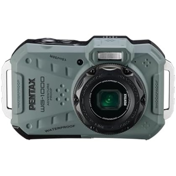PENTAX WG-1000 Olive Waterproof Digital Compact Camera, Designed
