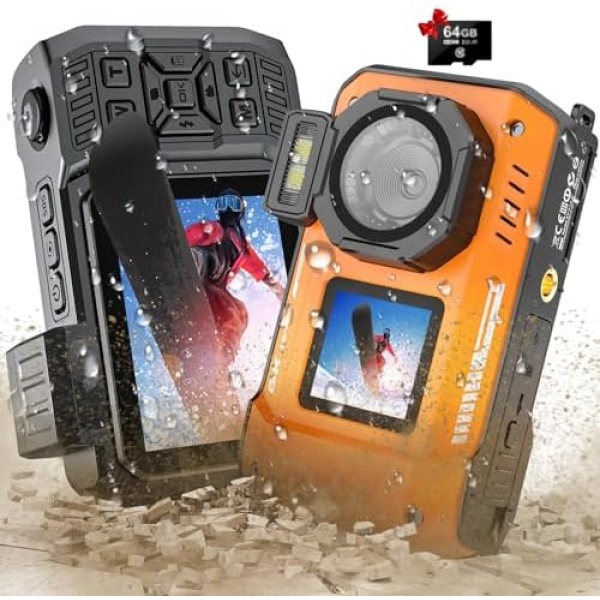8K UHD 70MP WiFi Digital Camera with 64GB Card Rugged Waterproof