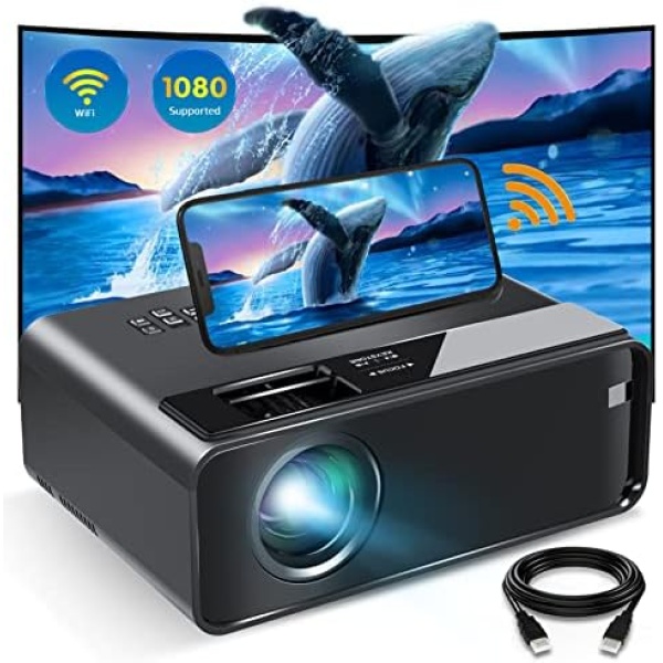 ELEPHAS Mini WiFi Projector for iPhone, 2023 Upgraded HD Movie Projector